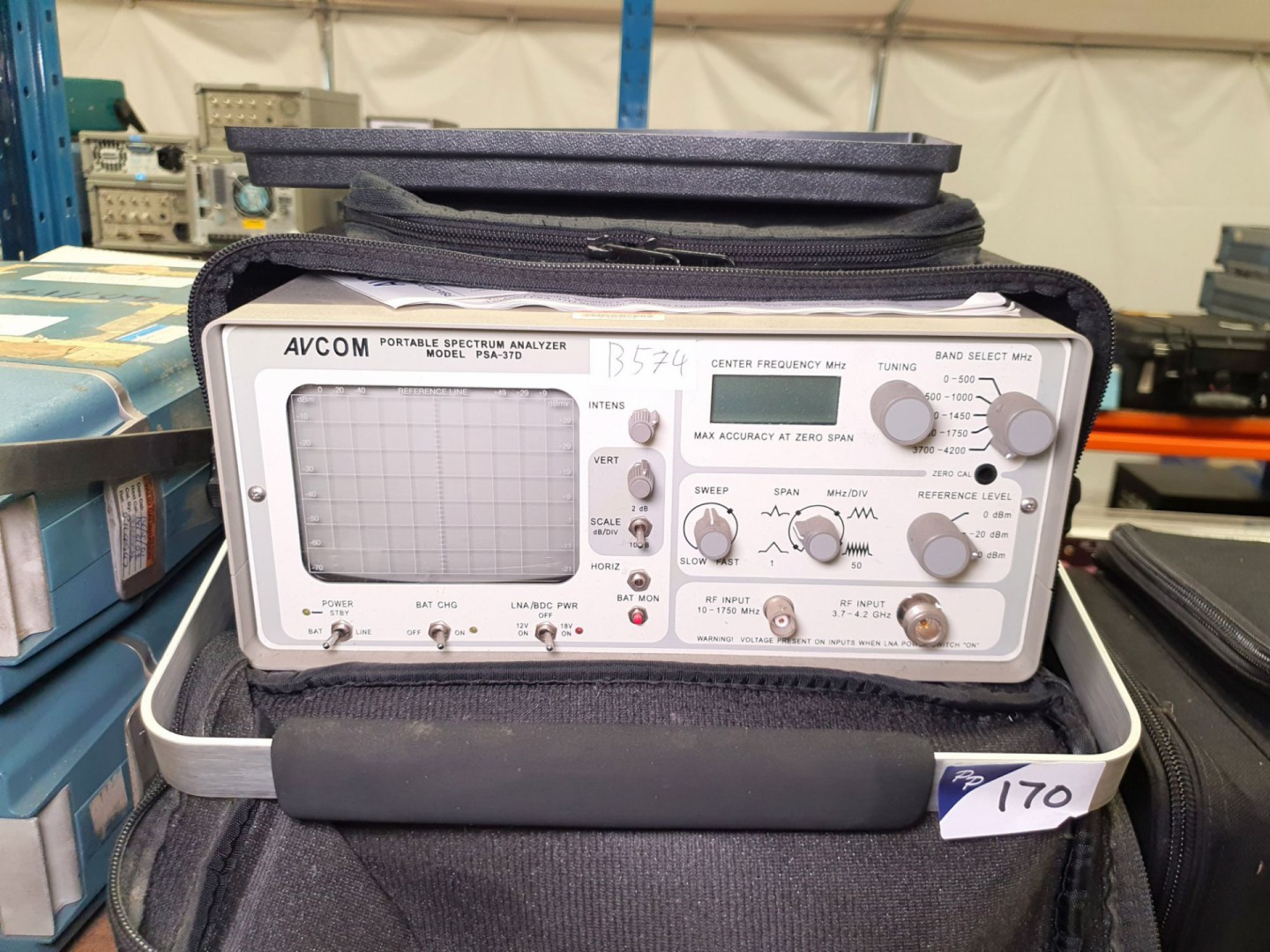 Avcom PSA 37D portable spectrum analyser, 0-1750MH...