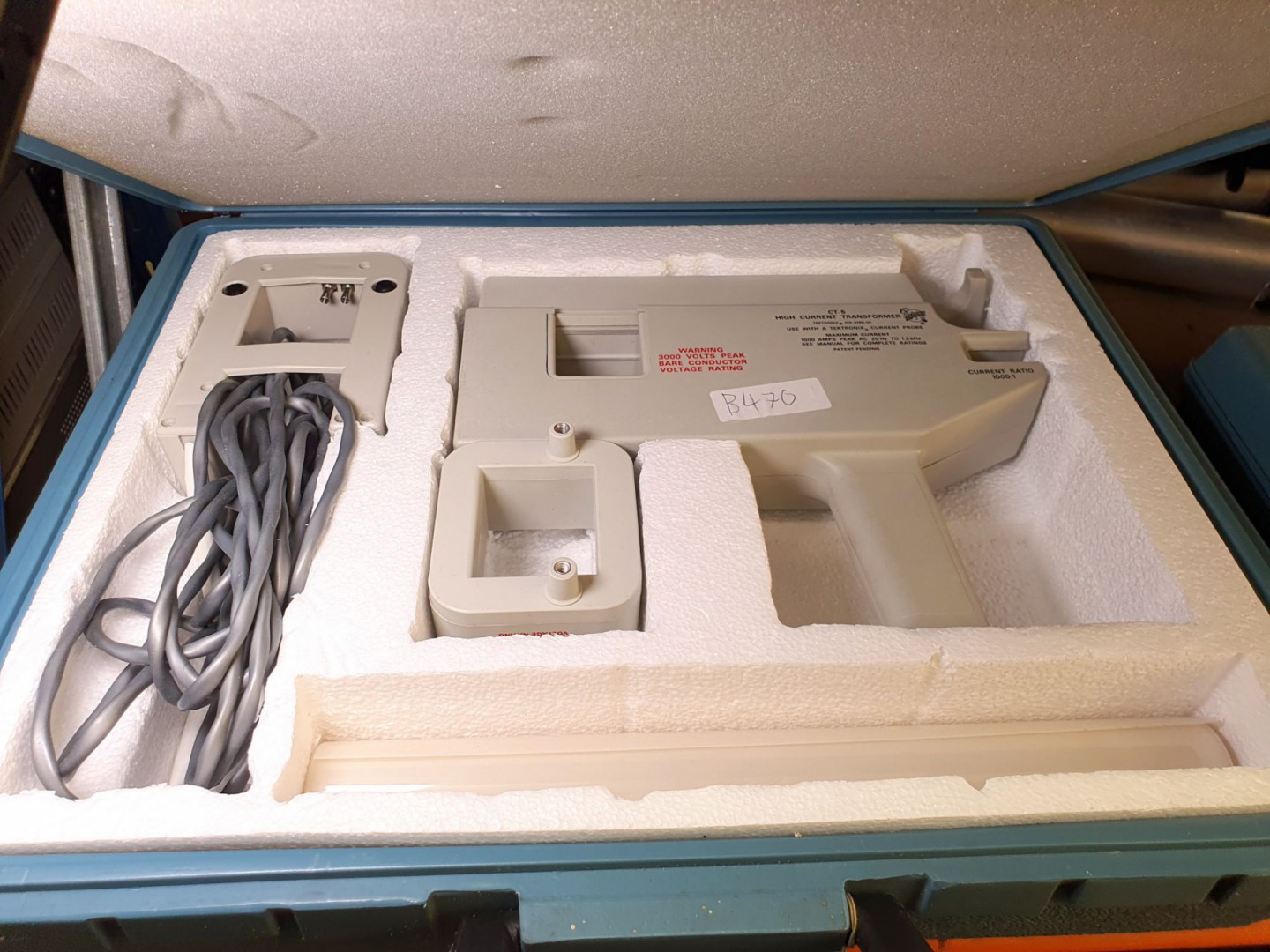 Tek CT-5 high current transformer probe in blue ca...