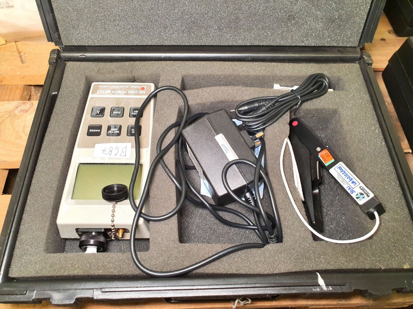 Laser precision AM3500 power meter in case with ac...