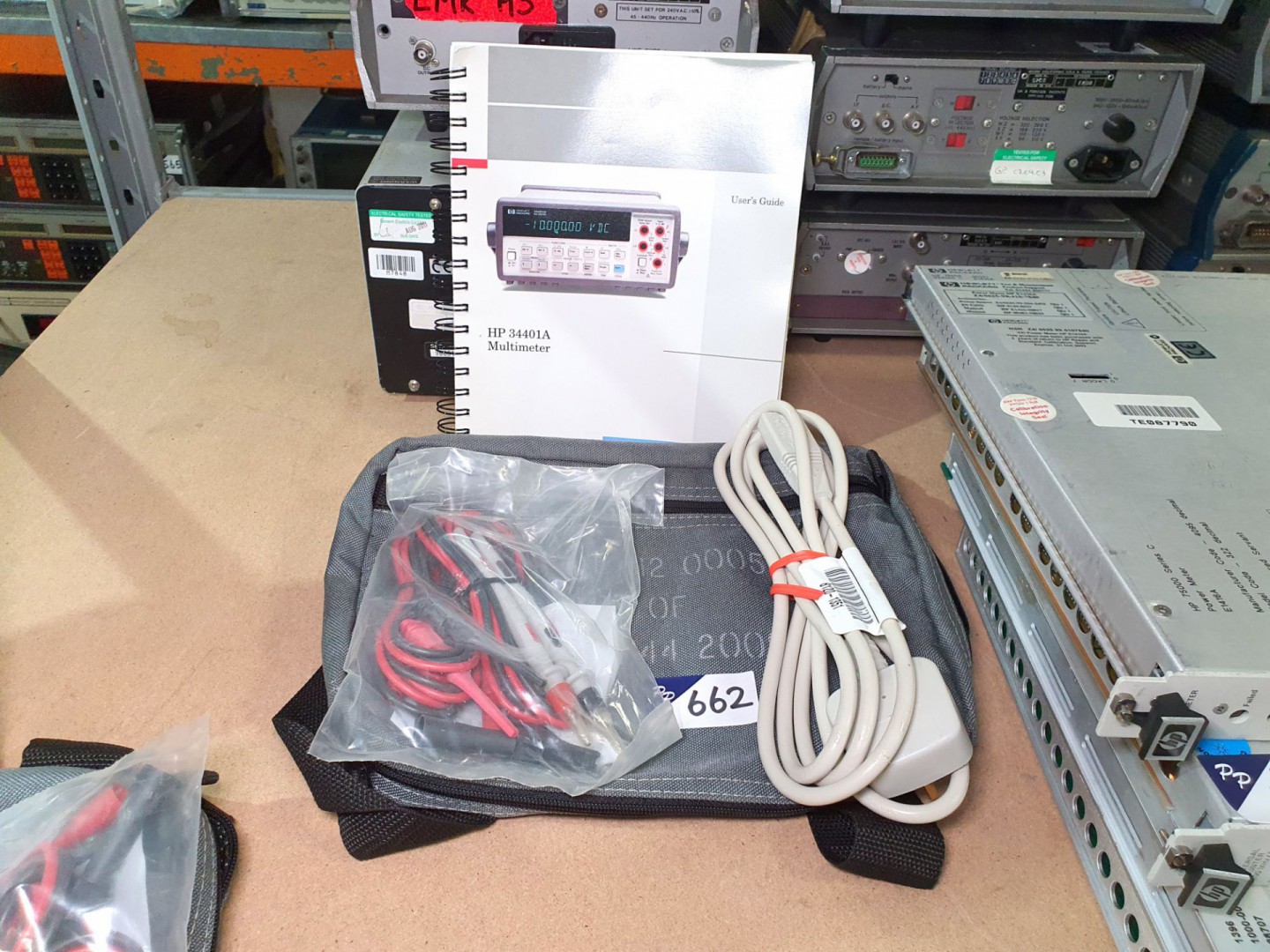 HP/Agilent 34401A ASC kit in pouch with manual, ma...