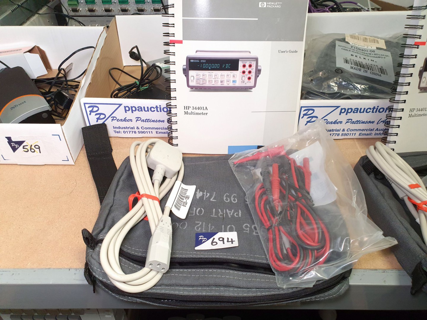 HP/Agilent 34401A ASC kit in pouch with manual, ma...