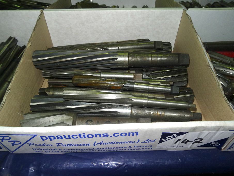 Qty various taper shank reamers to 1 3/4" approx -...