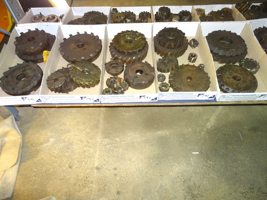 Qty HSS milling cutters to 12" in 6 boxes - lot lo...
