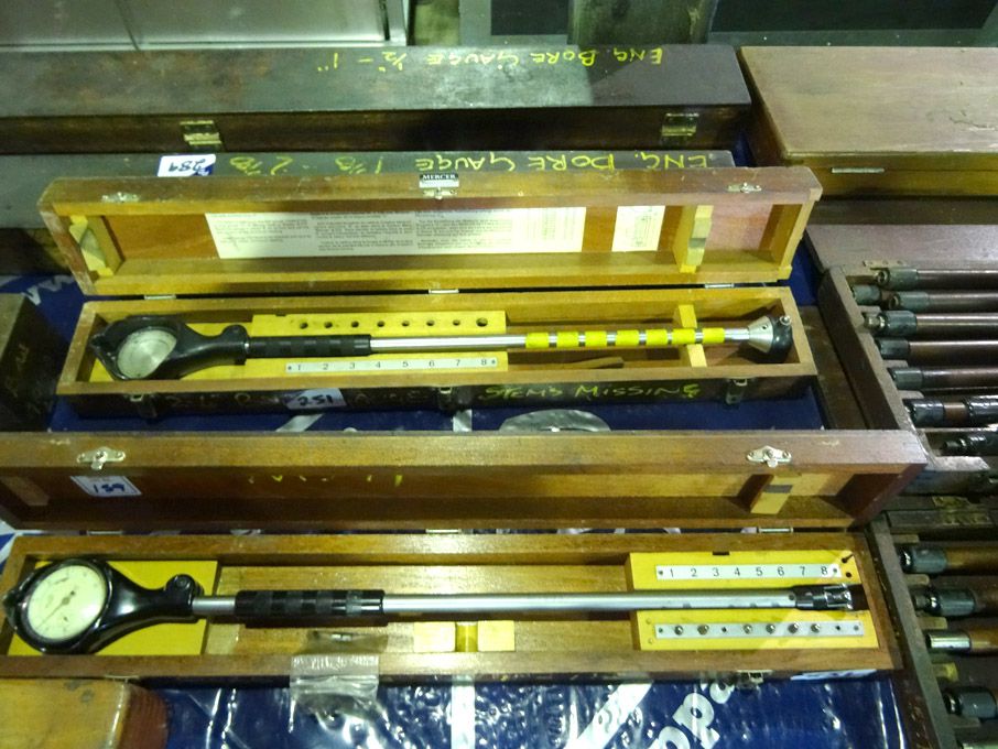 3x Mercer bore gauges in wooden cases (part sets)...