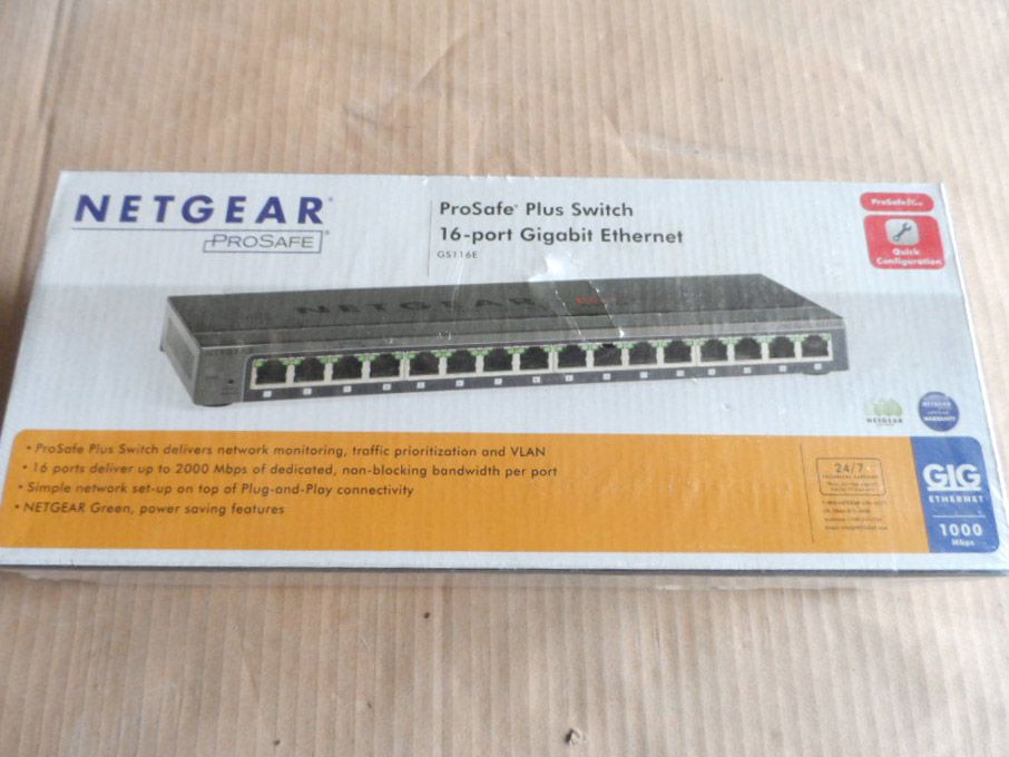Netgear ProSafe GS116E Plus 16 port gigabit switch...