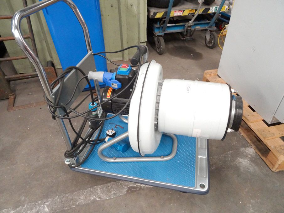 Nederman blow heater with extraction hose on troll...