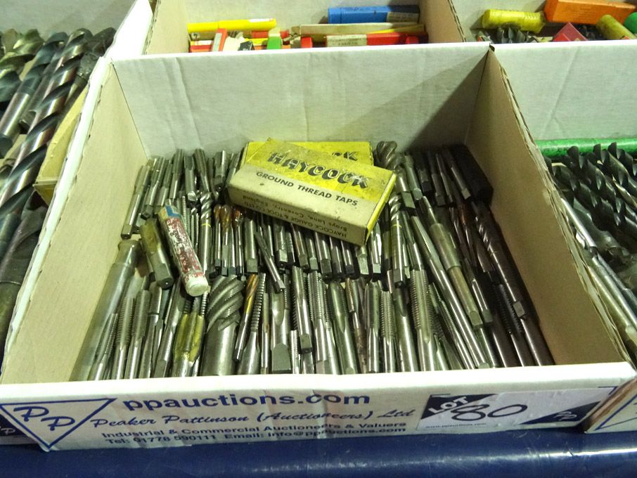 Qty various HSS taps to 1/2" approx - lot located...