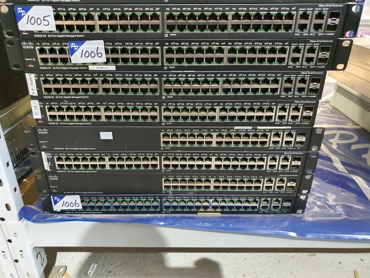 7x various Cisco gigabit managed switches inc: SG3...