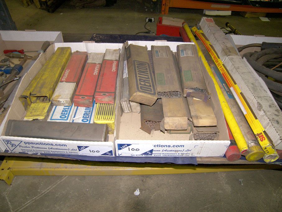 Qty various welding rods in 2 boxes - Lot located...
