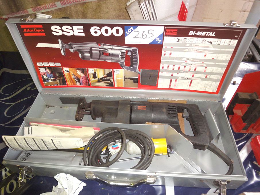 Atlas Copco SSE600 110v reciprocating saw in case...