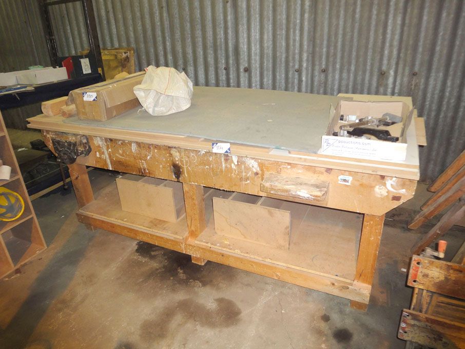 96x48" woodworking bench with Record wood vice - L...