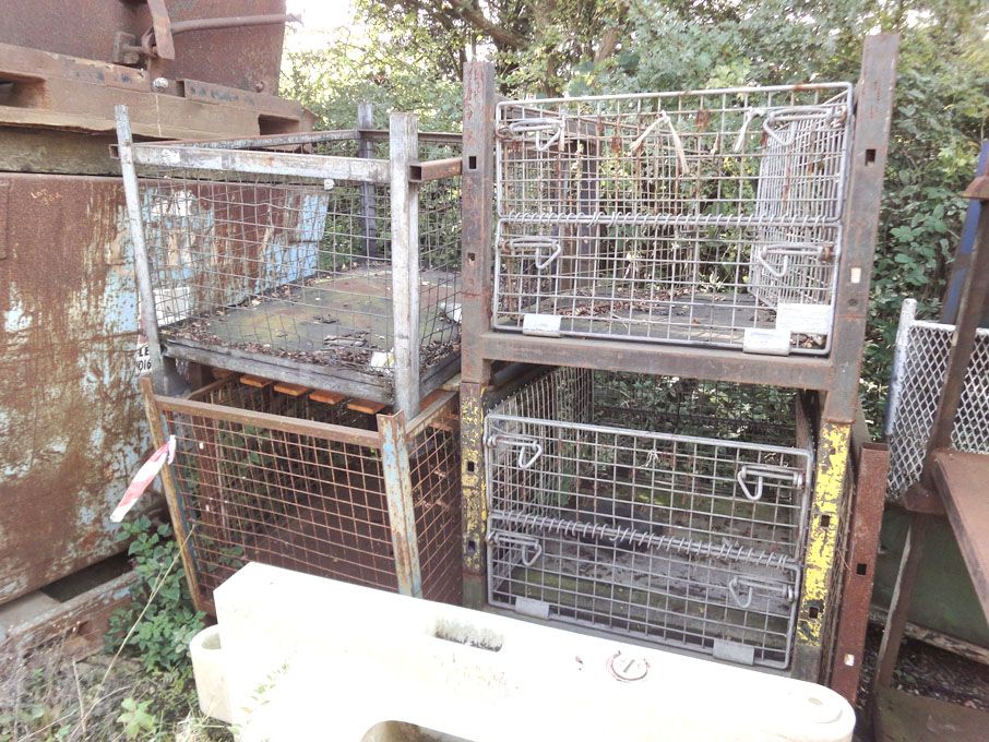 6x various wire mesh metal stackable stillages as...