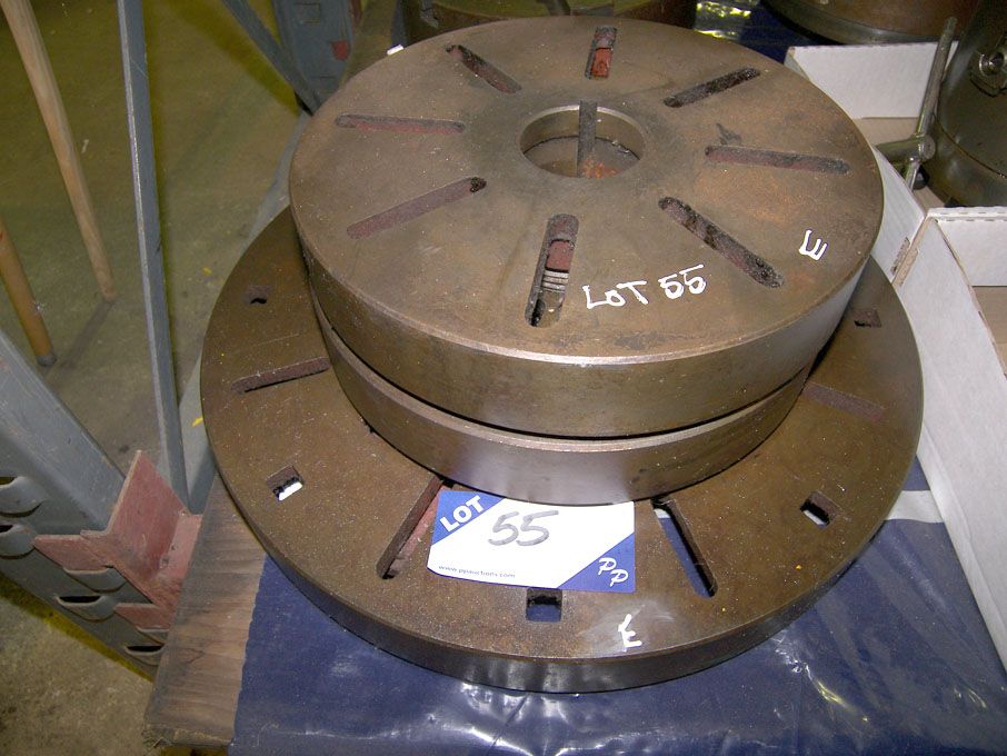 3x LO lathe face plates to 18" dia approx - Lot lo...