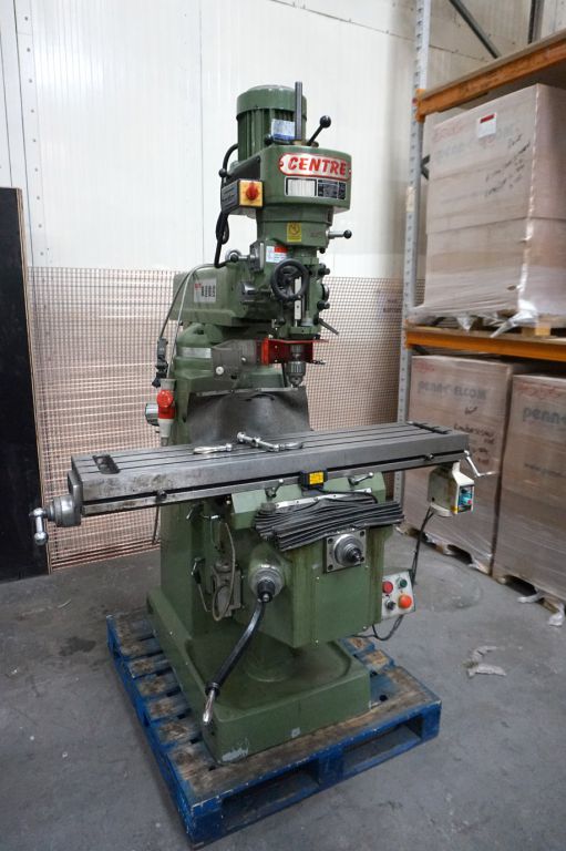 Centre M3 turret mill, belt head, 1270x250mm table...