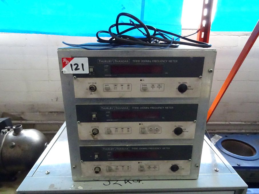 3x Thurlby Thandar TF810 200MHz frequency meters i...