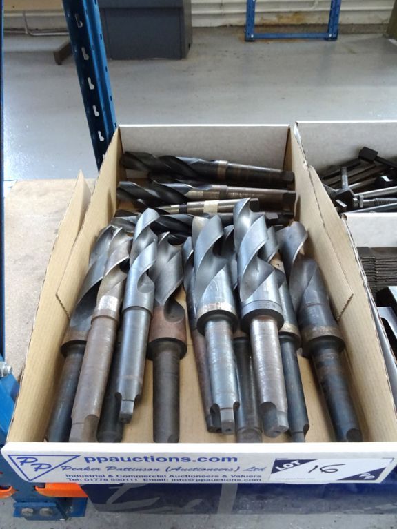 Qty various HSS taper shank twist drills to 1 31/3...