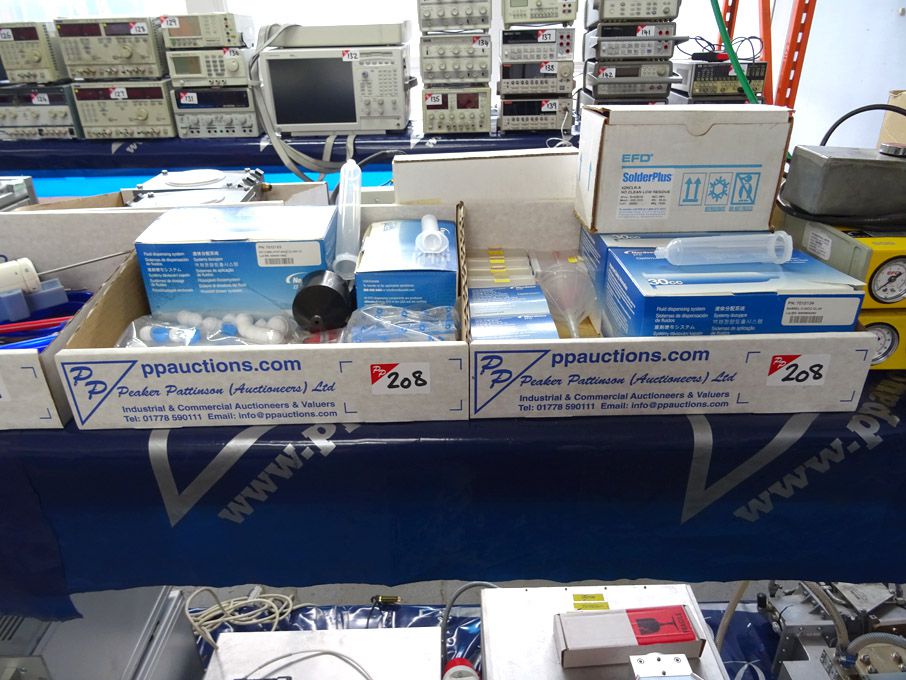 Qty various Nordson dispensing systems inc: funnel...