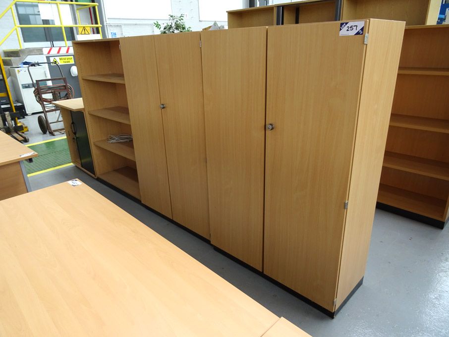 4x beech effect storage cupboards, 3x 1000x1570mm...