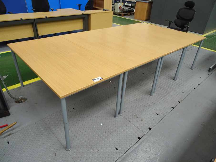 4x beech effect office tables, 1600x800mm
