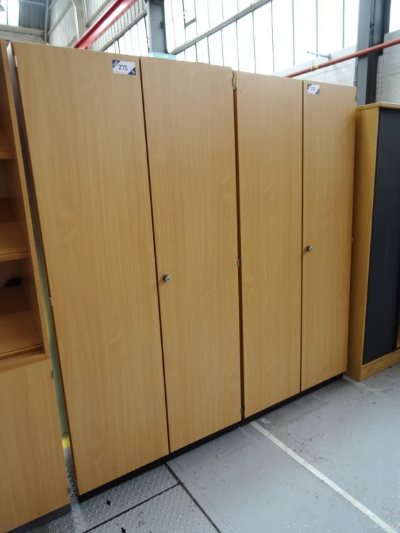 2x beech effect 2 door storage cupboards, 1000x208...