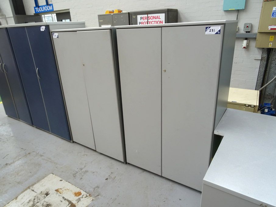 2x grey 2 door storage cupboards, 940x1570x530mm h...