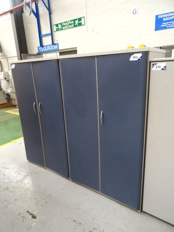 2x grey / blue 2 door storage cupboards, 1000x1650...