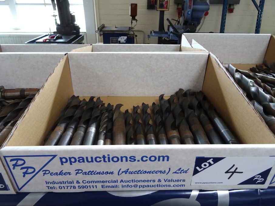 Qty various HSS taper shank twist drills to 24mm a...