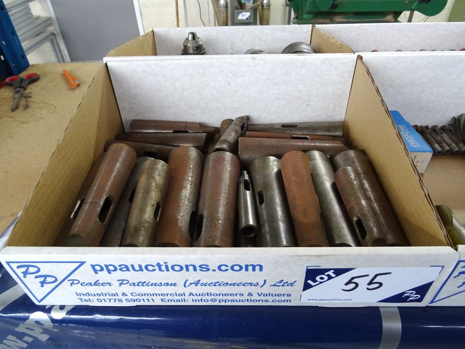 Qty various taper shank drill sleeves