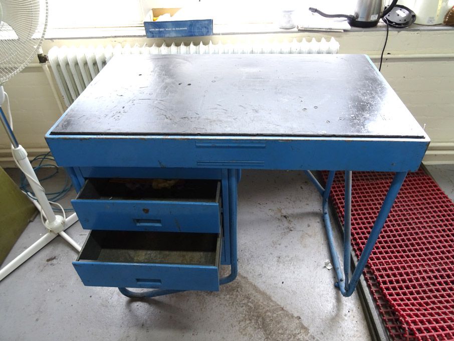 Metal 3 drawer workbench, 1020x610x880mm approx