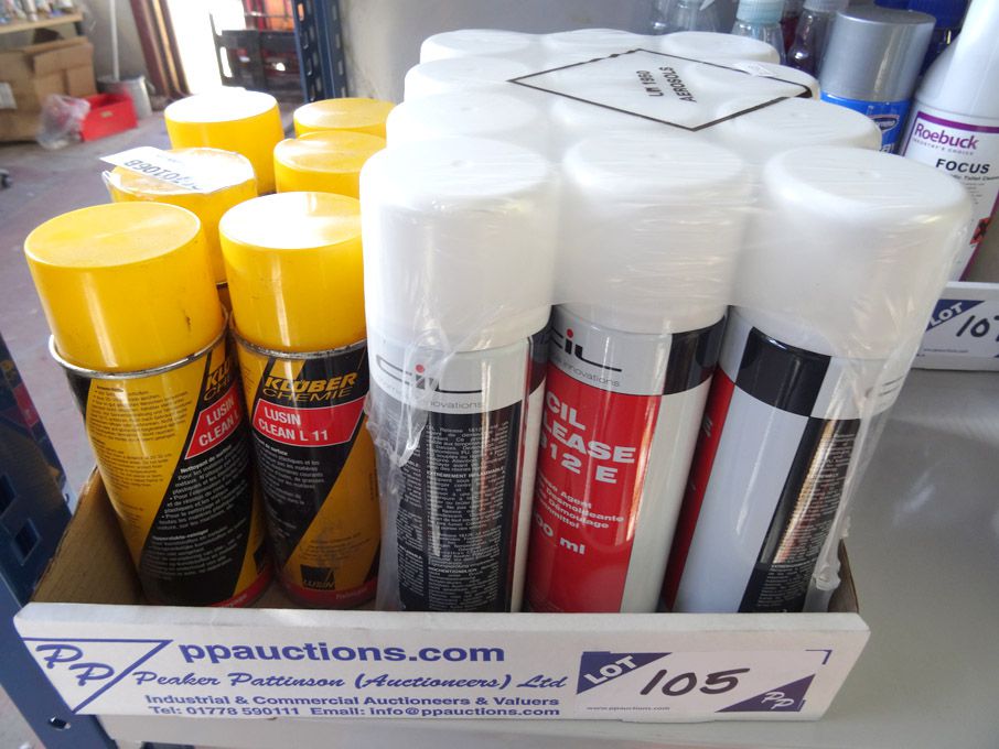 6x Kluber Lusin clean LII aerosol cans & 12x Cil 1...
