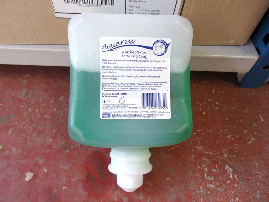 12x DEB 1ltr bottles Aquaress antibacterial foamin...