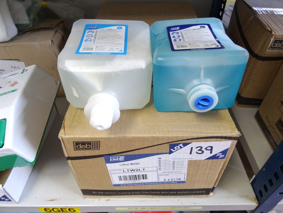 2x DEB 2ltr hand lotion wash & 2x DEB 2ltr foam cl...