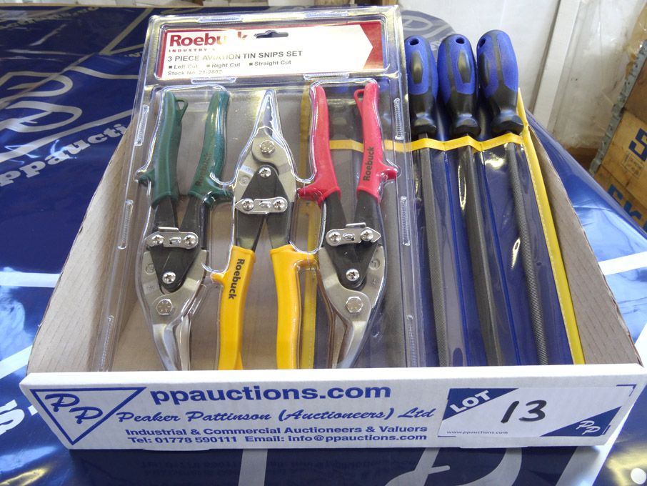 5 piece engineers file set & Roebuck 3 piece aviat...