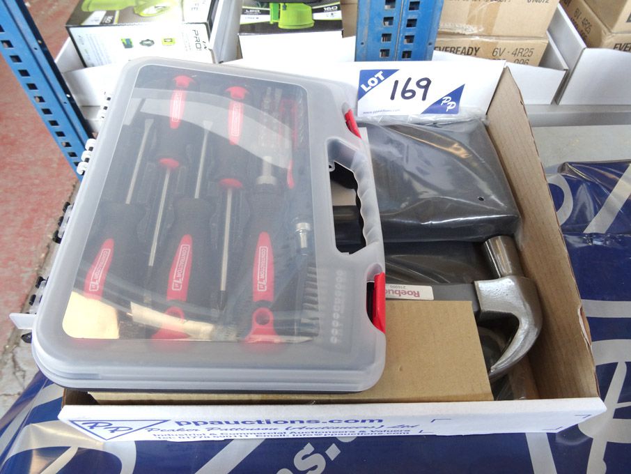 49 Piece screwdriver set, 3 piece chisel set, 5 pi...