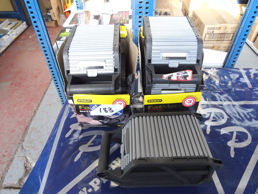 6x Stanley Fatmax stock & carry sliding top case -...