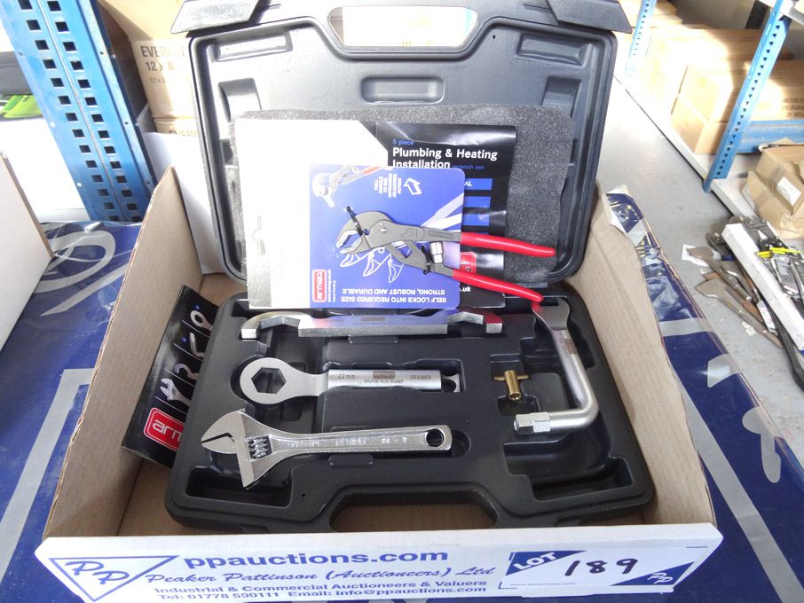 Armac 5 piece plumbing & heating wrench in case -...