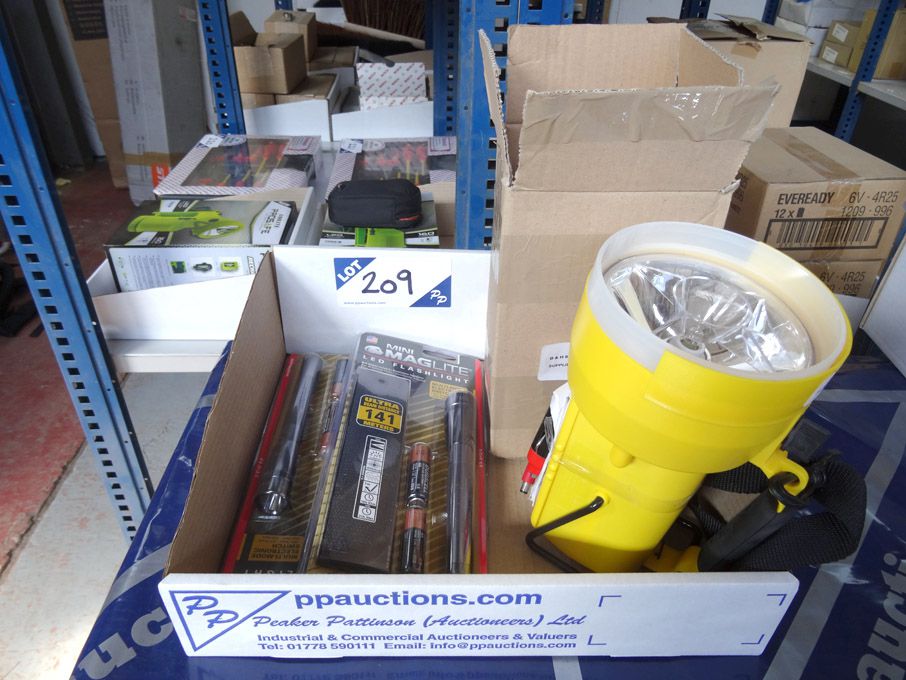 Qty Maglite etc LED torches & batteries - (package...