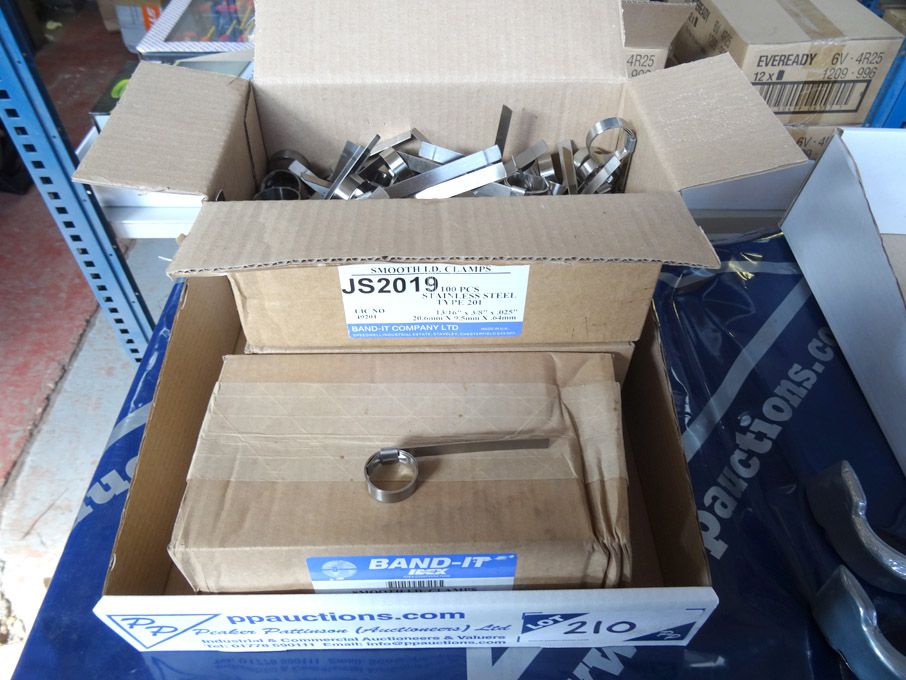 3 boxes (100 per box) Band-It s/s smooth I.D. clam...