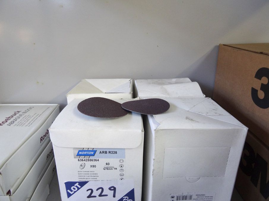 Qty Norton ARB R228 75mm dia sanding discs, 60 gri...