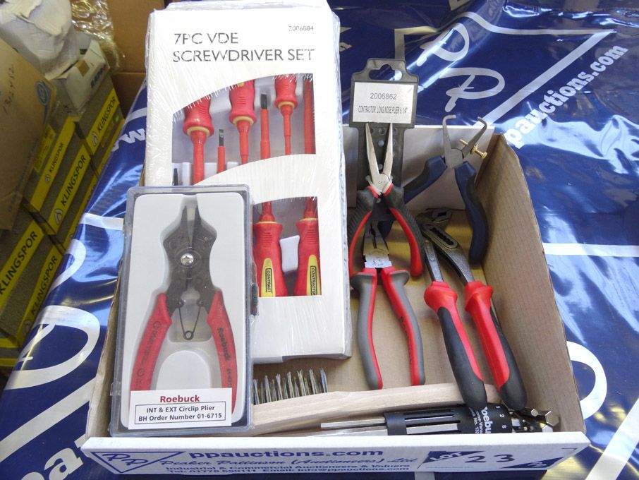 7 Piece screwdriver set, Roebuck circlip pliers, R...