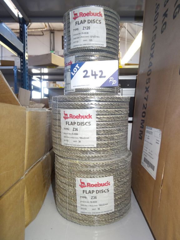 Qty various Roebuck grinding flap discs - (packag...