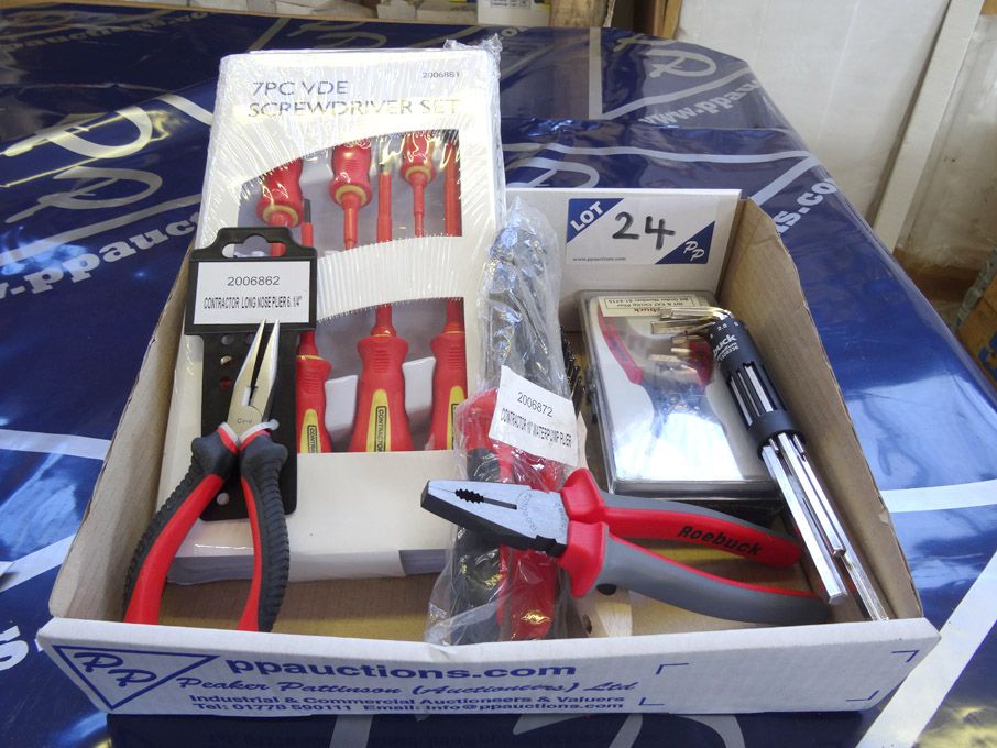 7 Piece screwdriver set, Roebuck circlip pliers, R...