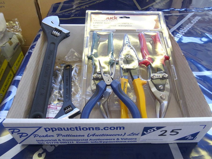 Roebuck 3 Piece aviation tin snips, hexagon wrench...
