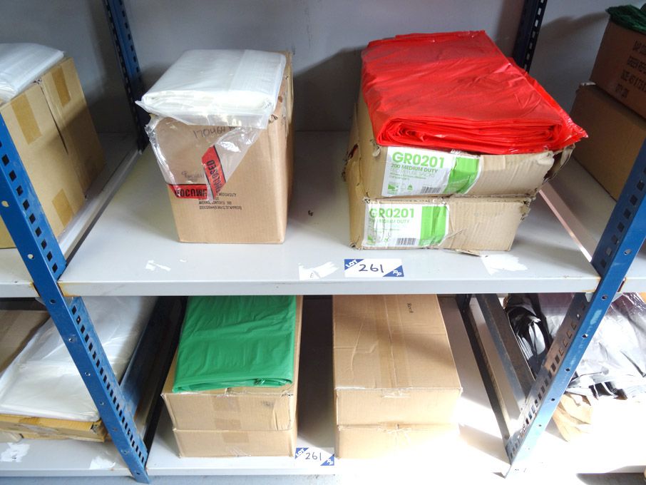 Qty various sized heavy duty refuse bags & zipper...