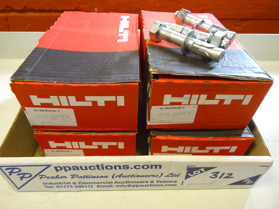 Qty Hilti HSAM16X100 floor fixing bolts - (package...
