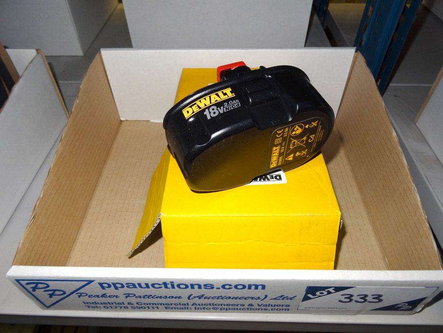 2x Dewalt DE909 18v batteries - (packaged & unused...