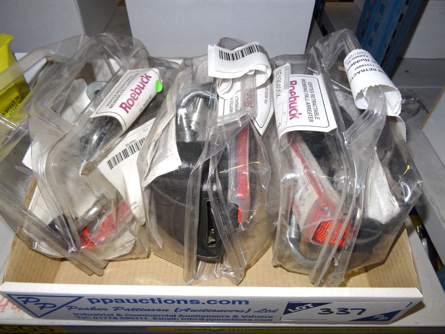 Qty Roebuck 2.25m vertex retractable webbing fall...