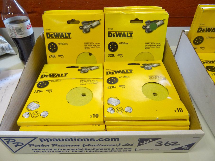 Qty Dewalt 150mm dia sanding discs, 60-240grit - (...