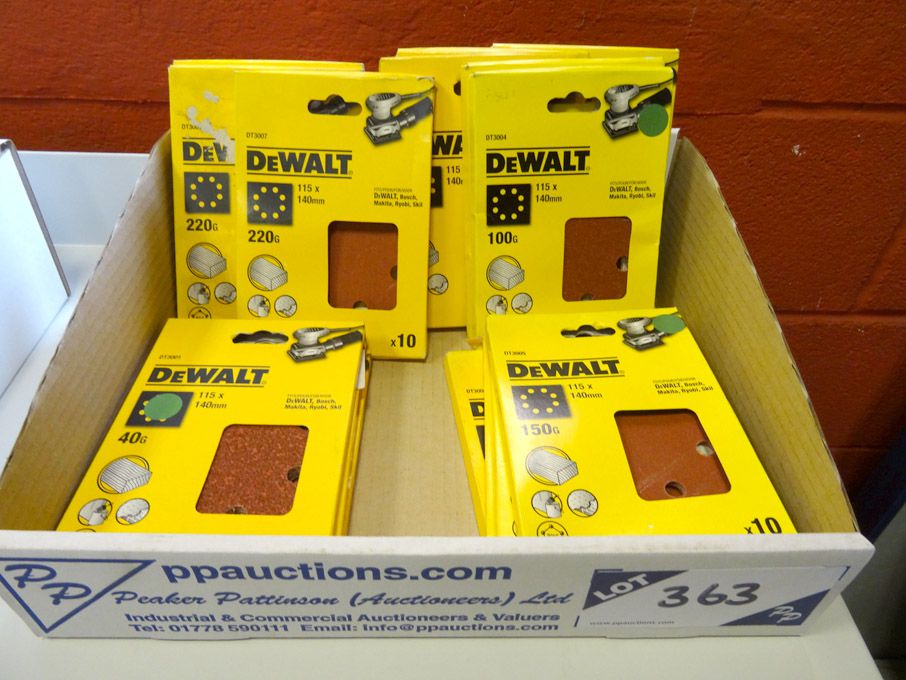 Qty various Dewalt sanding pads, 115x140mm, 40-220...