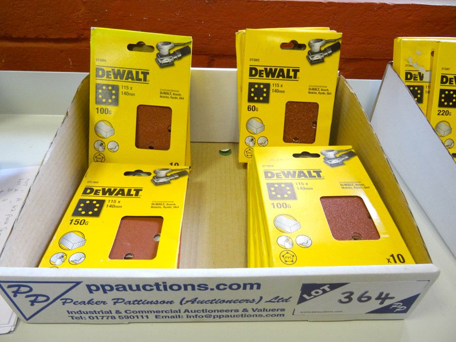 Qty various Dewalt sanding pads, 115x140mm, 40-220...